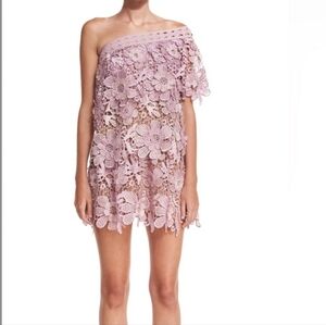 Self-portrait One Dhoulder 3D Floral Lace Cocktail Dress